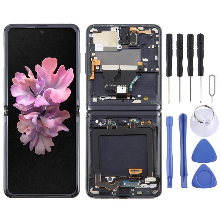 Samsung Galaxy Z Flip SM F700 LCD Screen Digitizer Full Assembly with Frame Black