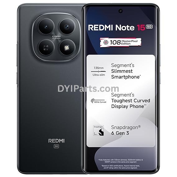 REDMI Note 15 5G (Black, 8GB RAM 256GB Storage) | 108MP OIS Camera | Snapdragon 6 Gen 3