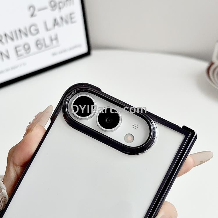 iPhone Duo Three Parts 6D Electroplating PC Shockproof Phone Case (Black)